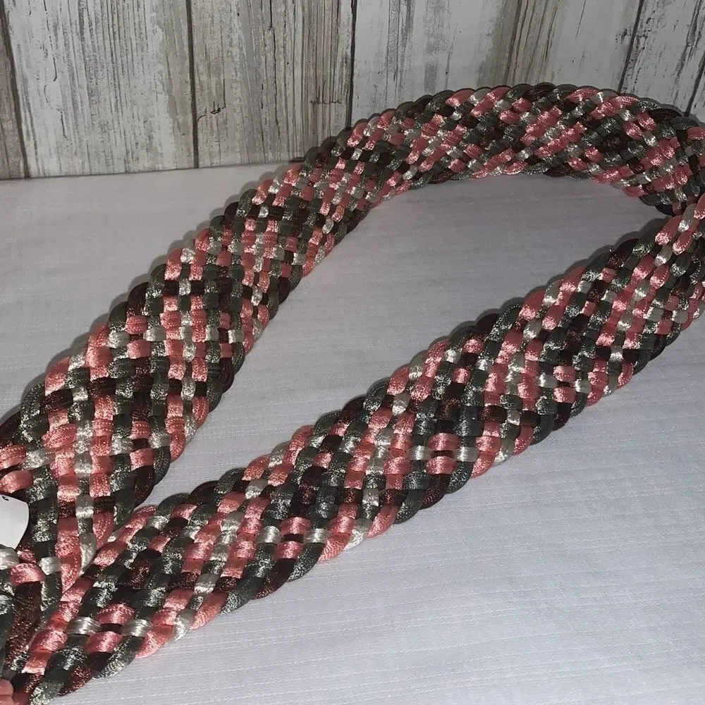 Vintage Pastel‎ Satin Wide Woven Boho Belt Size Medium